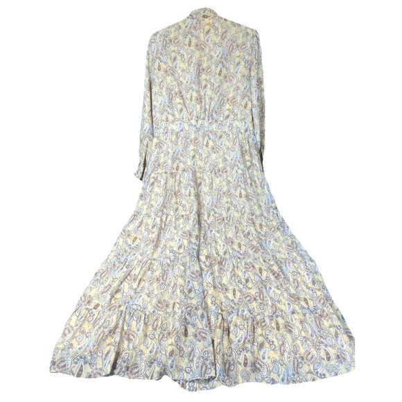 Gemma Albright Tiered Dress XL Maxi Tiered Long Slv‎ V-Neck Tie Romantic Cottage - Picture 6 of 16